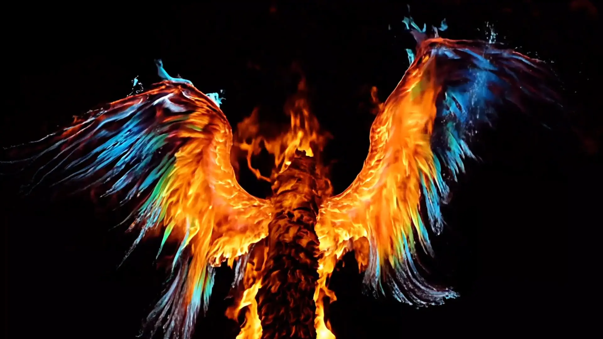 Mythical Firebird Flame Wing Background